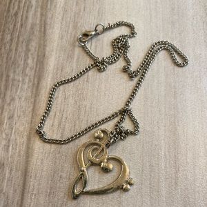 Music love necklace heart